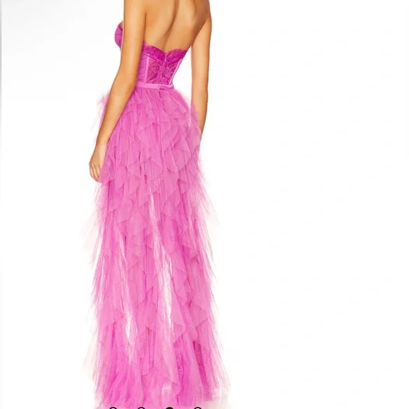 For love and lemons revolve bustier pink lace gown NWT size Small